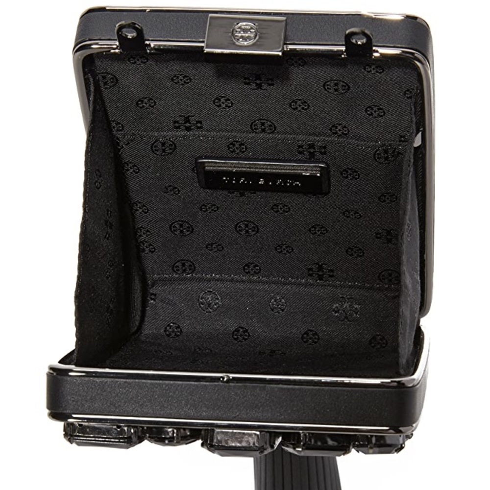 Tory Burch Black Crystal Adele Hardshell Clutch - image 5